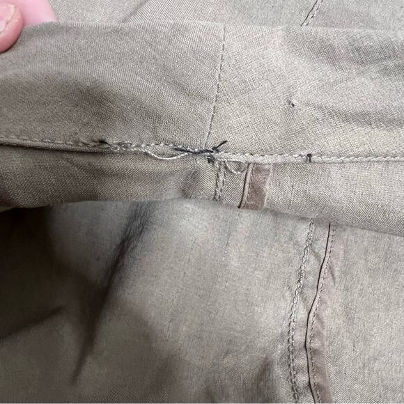 Eileen Fisher linen blend tan open jacket - Picture 6 of 7